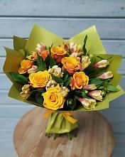 Букет цветов из:  Альстромерии и Розы в Огуднево