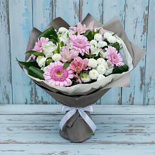 Букет цветов из:  Герберы, Альстромерии и Хризантемы в Огуднево