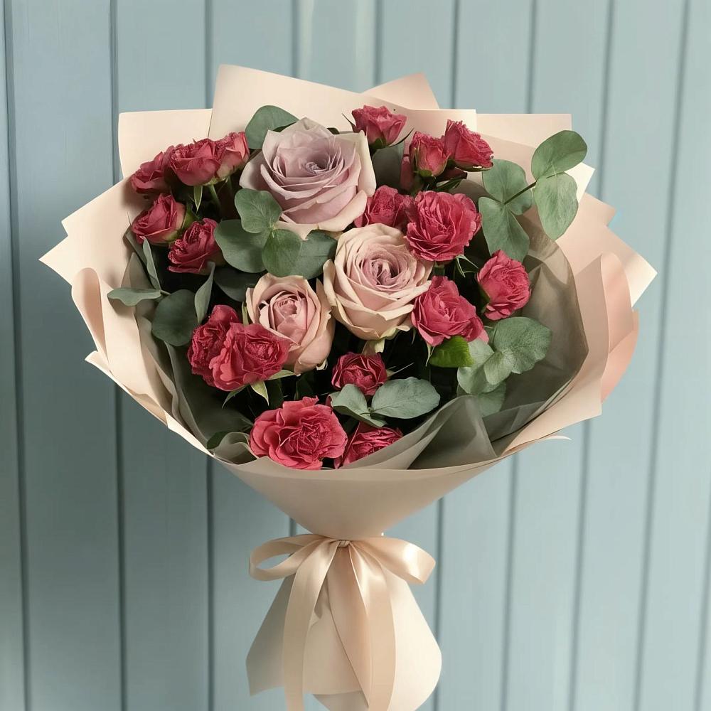 Букет цветов из: Гвоздики и Розы в Огуднево