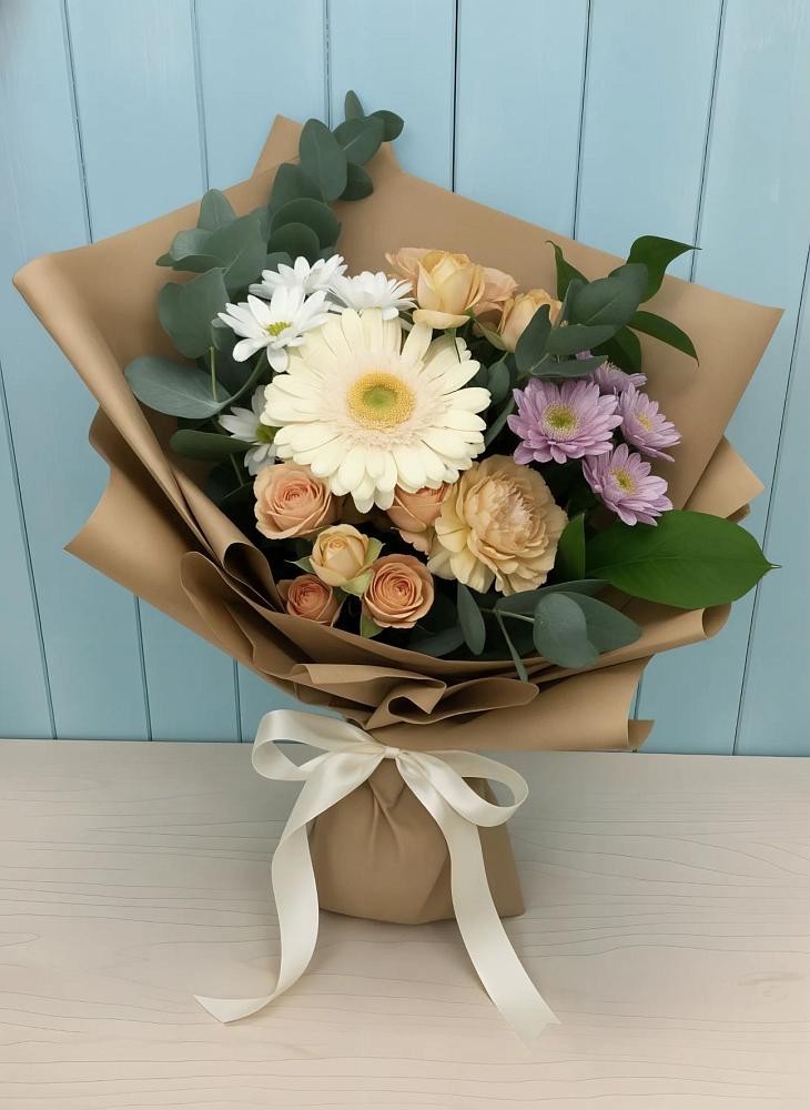 Букет цветов из: Герберы и Хризантемы в Огуднево