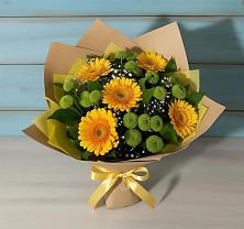 Букет цветов из:  Герберы и Хризантемы в Огуднево