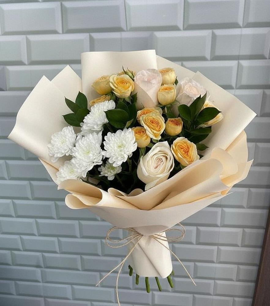 Букет цветов из: Розы и Хризантемы в Огуднево