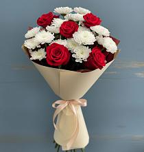 Букет цветов из:  Розы и Хризантемы в Огуднево