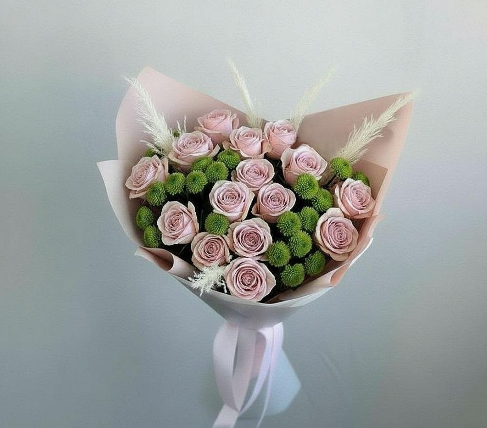 Букет цветов из: Розы и Хризантемы в Огуднево