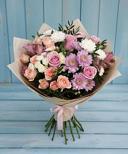 Букет цветов из:  Хризантемы, Розы и Альстромерии #REPLACE_PRED# Огуднево