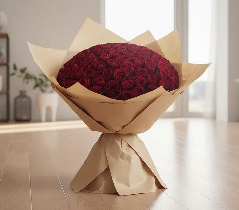 Букет 101 Красная роза в Огуднево